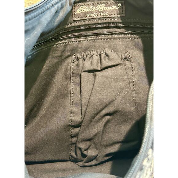 Eddie Bauer‎ Black & Off-White Plaid Wool Leather Soft Handbag Purse - Picture 8 of 11